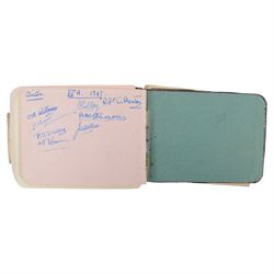 1940s/1950s autograph and sentiment book, with various signatures, including spurious signature for former Prime Minister Anthony Eden, together with a facsimile printed letter dated November 30 1950, 'Thank you so much for your good wishes on my birthday' the paper embossed with House of Commons logo and with printed Winston Churchill signature