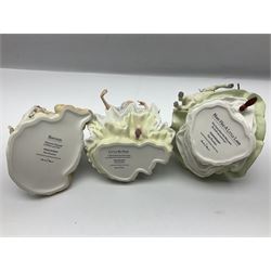 Collection of six Wedgwood Danbury Mint fairy tale figures, comprising Cinderella, Red Riding Hood, Little Bo Peep, Mary had a Little Lamb, Goose Girl and Rapunzel