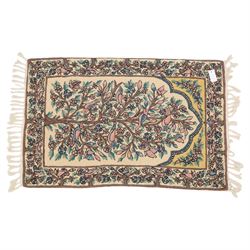Kashmiri chain stitch crewel embroidered wall hanging, the tree of life design embroidered...