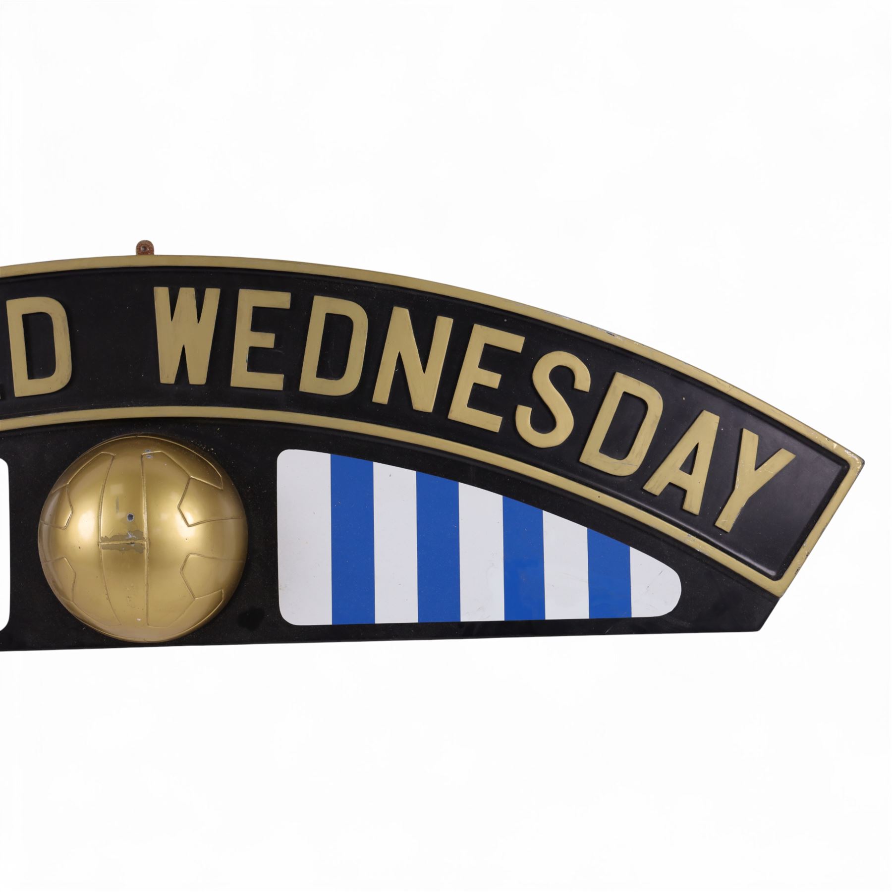 Large reproduction wooden railway locomotive sign 'Sheffield