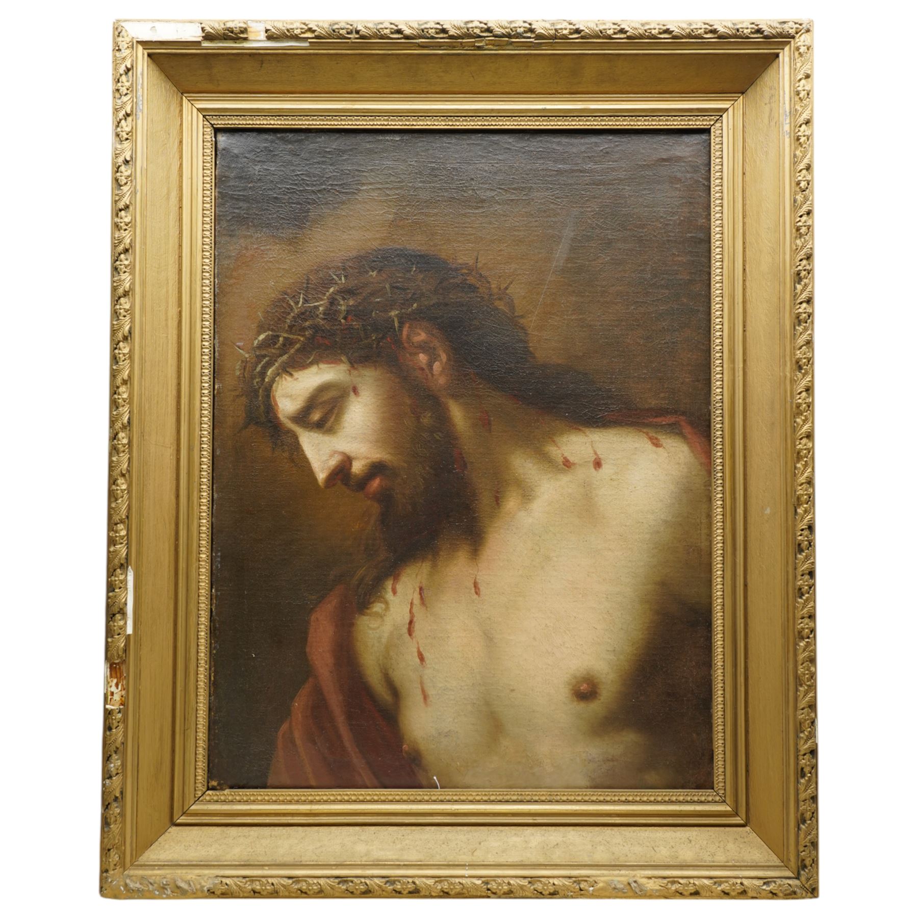 Workshop or Follower of Guido Reni (Italian 1575-1642): Ecco Homo - Christ with the Crown of Thorns, 17th/18th century oil on canvas unsigned 65cm x 49cm