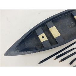 Wooden model of the Whitby coble boat WY254 'Mizpah' L48cm