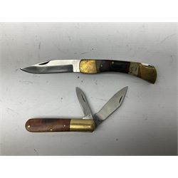 Nine pocket knives including two Ravi folding knives, Richards of Sheffield single blade folding knife etc