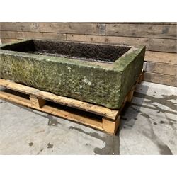 Large 19th century rectangular stone trough 