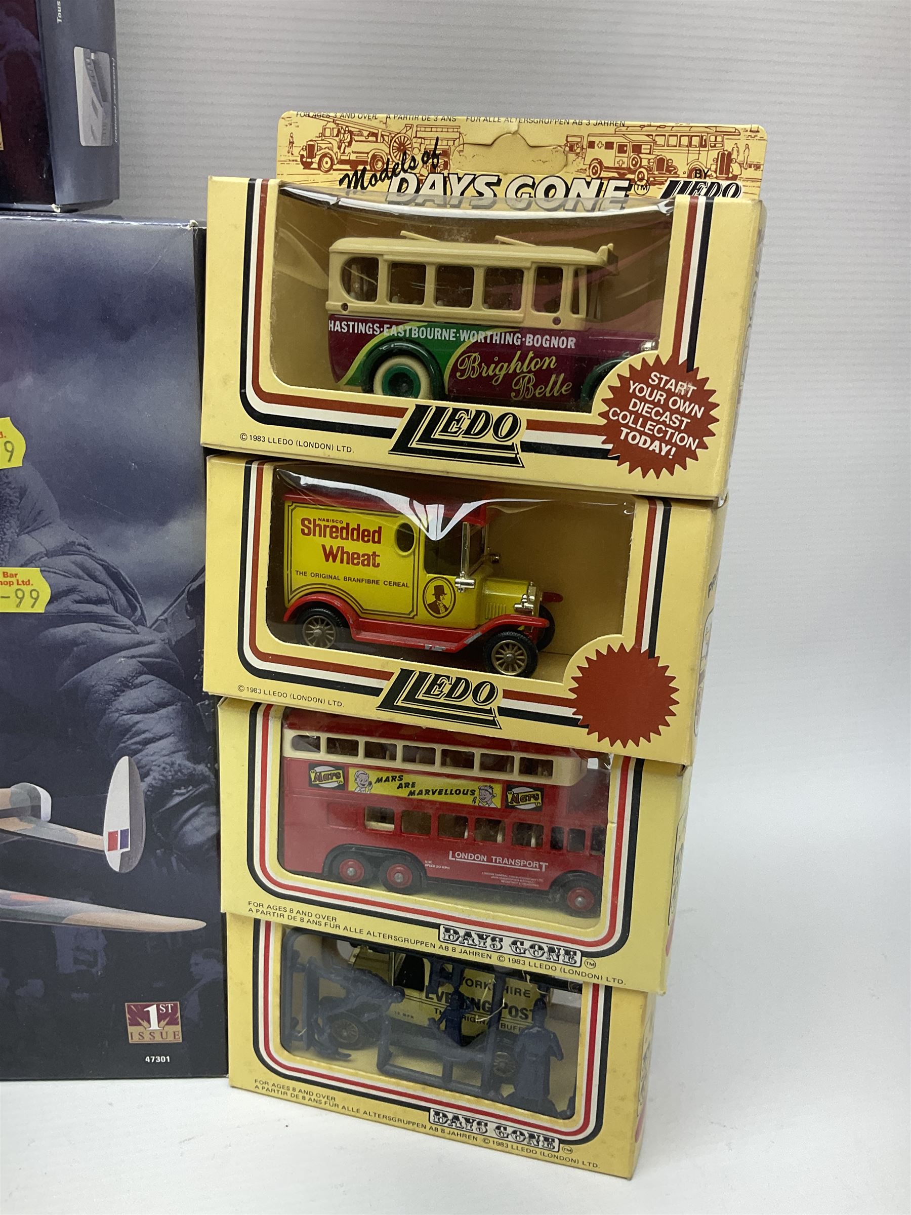 Corgi/Lledo - small collection of modern die-cast vehicles to include Corgi Aviation Archive 1:144 scale aircrafts 47111, 47301 and 47506; Lledo The RFC/RAC Anniversary Collection; quantity of Lledo Days Gone and Corgi models boxed and loose etc 