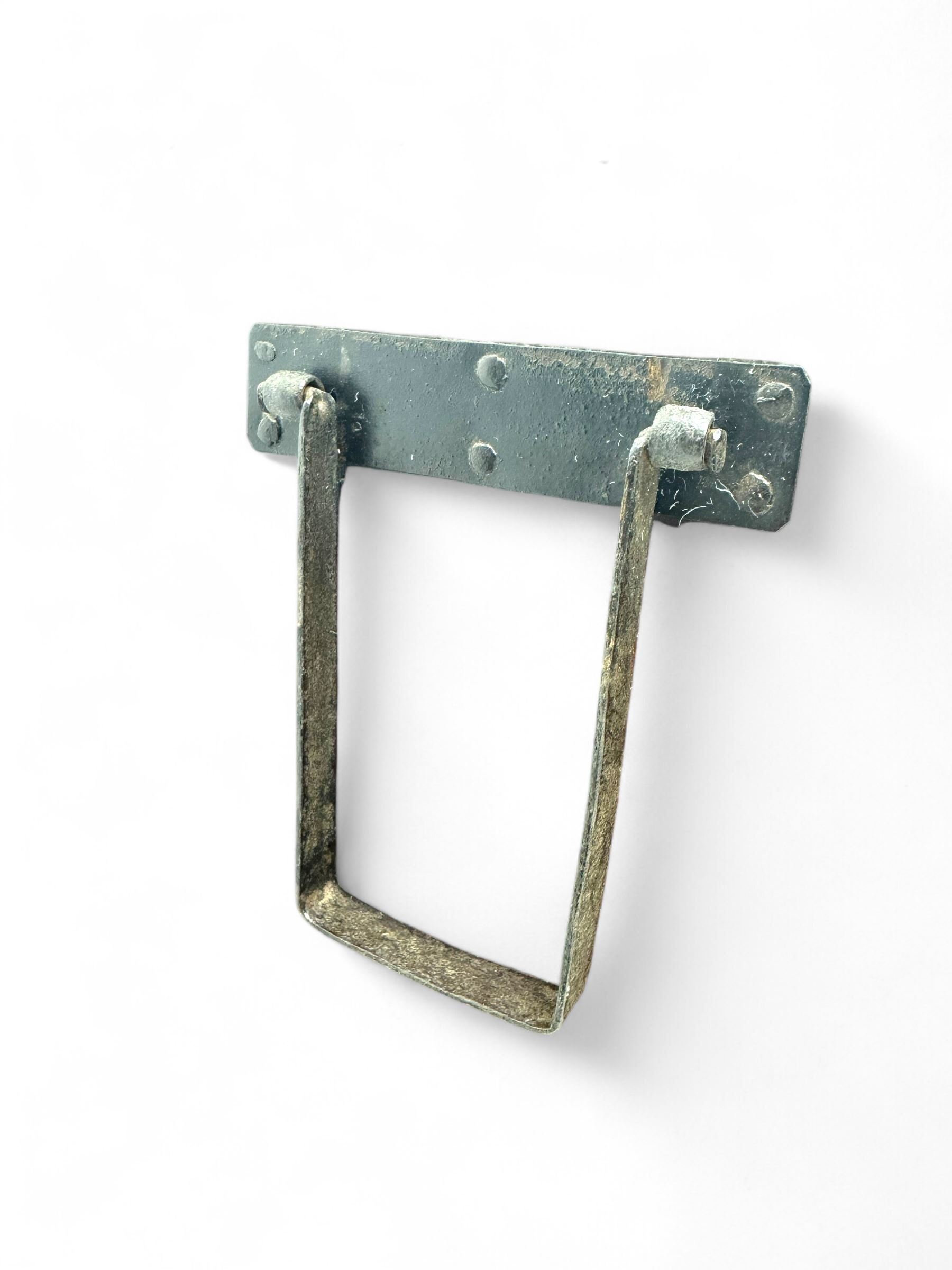 Late 19th century Japanese tansu chest, crafted with a cedar frame and cypress wood panels, original iron fittings throughout, comprising a single long drawer above smaller drawer and hinged cupboard door enclosing two smaller internal drawers and storage compartment, mounted on a bespoke black metal stand