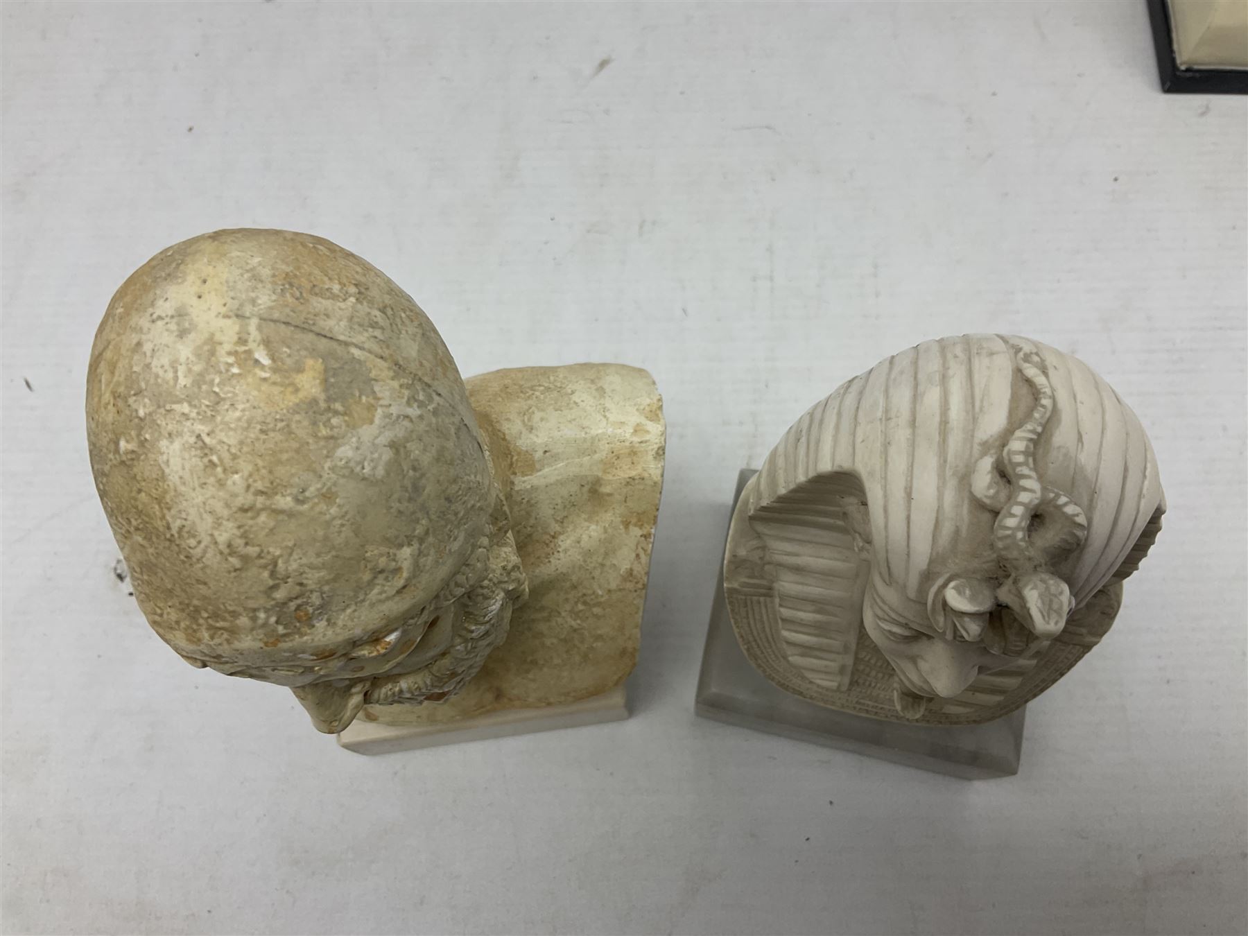 Italian bust of Napoleon Bonaparte, signed G. Ruggeri, together with three other busts, tallest H23cm