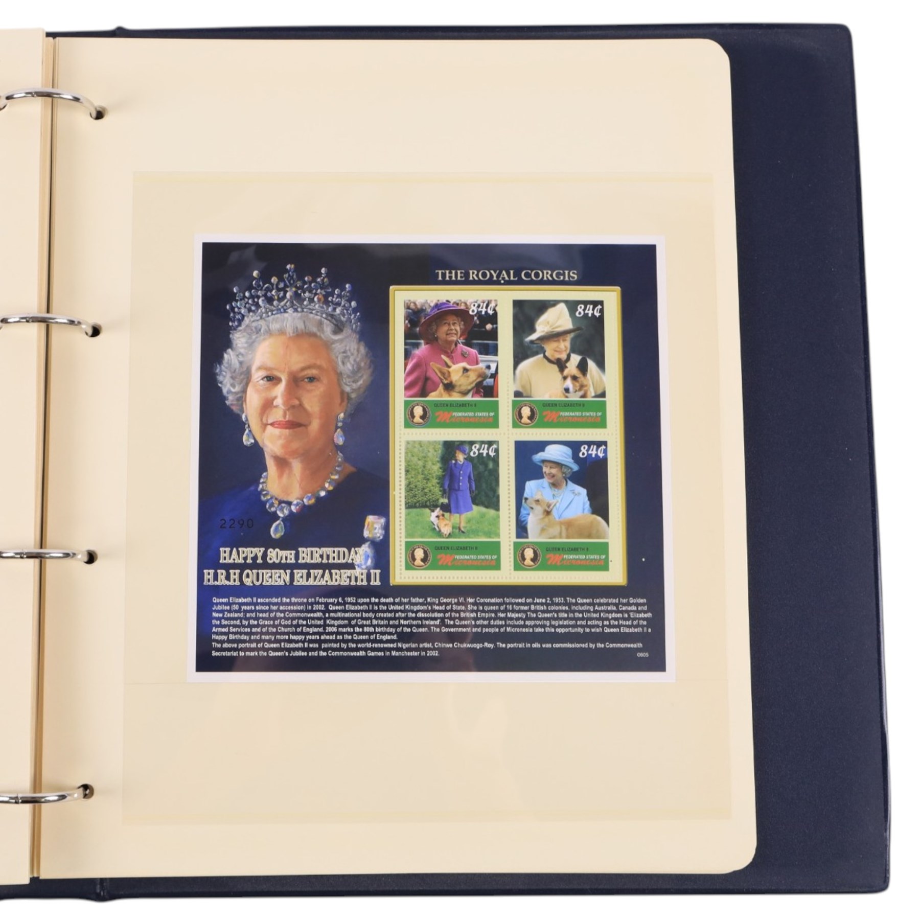 Coin and medallic covers, including 1984 first day issue Scottish one pound coin, 1999 Rugby World Cup with two pound coin, other one pound and two pound coin covers, various Royalty commemorative coin covers etc and various commemorative stamp, housed in five folders