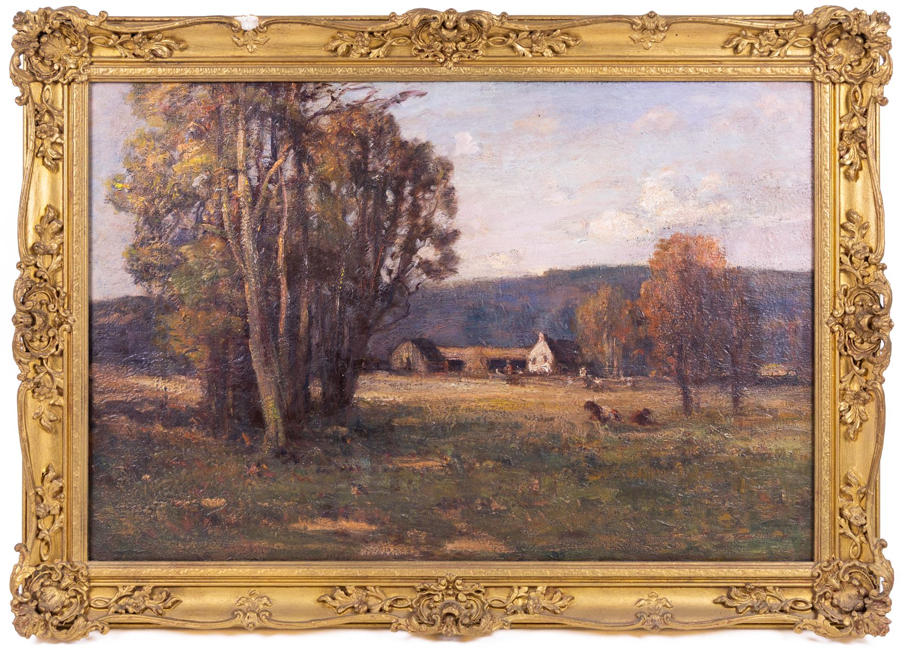 William Charles Rushton (British 1860-1921): Landscape with Farm, oil on canvas unsigned 49cm x 75cm