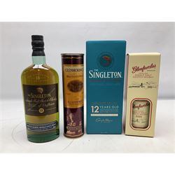 Singleton, eighteen year old, single Scotch whisky, 70cl, 40% vol, Singleton, twelve year old, Scotch whisky, 700ml, 40% vol, Glenfarclas, ten year old, Scotch whisky, 700ml, 43% vol and Glenmorangie, ten year old, Scotch whisky, 35cl, 40% vol (4)