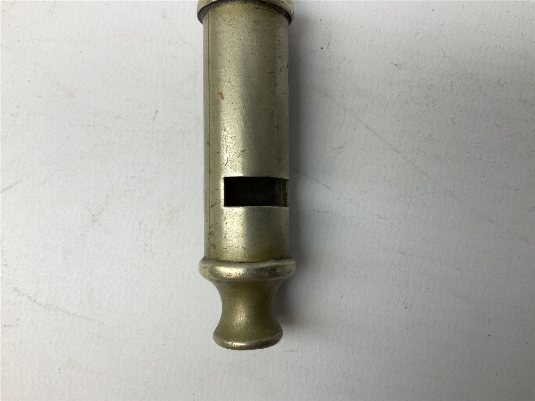 Three J Hudson & Co Birmingham military whistles, dated 1915, 1916, 1923