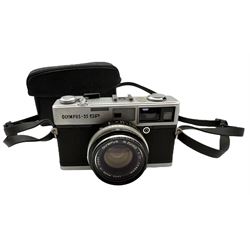 Olympus-35 SP 35mm film camera, serial no. 367113, with an Olympus G Zuiko 1:1.7 f=42mm lens