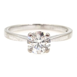  18ct white gold single stone diamond ring, hallmarked approx 0.6 carat  