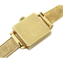 Bulova 9ct gold ladies manual wind bracelet wristwatch, London import marks 1978, in original box
