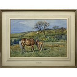 John Atkinson (Staithes Group 1863-1924): 'The Late Foal', watercolour signed and dated 1901, 30cm x 44cm