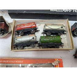 Collection of HO/OO gauge model railway accessories, including two locomotives, rolling stock etc 