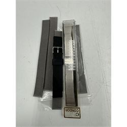 Six gentleman's wristwatches, including Avia, La Carre and Le Chat examples, together with a Smiths shockproof stop watch and a Sekonda stop watch, and a collection of spare watch straps