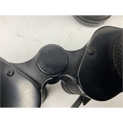 Eleven pairs of binoculars, to include Zeiss Wetzler 20x50, Taylor-Hobson Bino Prism No.2 Mk.III military stamped 1943 with broad arrow,  Swift Tecnar 16x50, J.T Coppock Oceanic Bloomed 10x50, Hensoldt Wetzlar Dialyt 7x42 etc