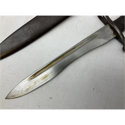 Austrian Model 1895 carbine NCO's knife bayonet with 25cm fullered steel blade; in steel scabbard with webbing frog L39cm overall; and Spanish Model 1941 Bolo bayonet with 25cm fullered steel blade No.6412D; in steel scabbard (2)