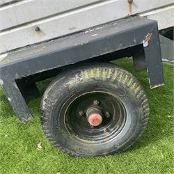 Small trailer with removable metal lid and spare wheel  - THIS LOT IS TO BE COLLECTED BY APPOINTMENT FROM DUGGLEBY STORAGE, GREAT HILL, EASTFIELD, SCARBOROUGH, YO11 3TX