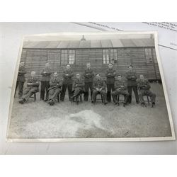 144 Squadron RAF - album containing over one hundred photographs and postcards of varying sizes including group shots, aircraft on the ground and in the air, German aircraft, crashes etc; sizes from 3.5 x 6cm to 16 x 21cm; and quantity of modern reference material
