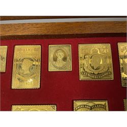 Danbury Mint sterling silver hallmarked stamp ingot set of twenty-five, housed in a fitted wooden case