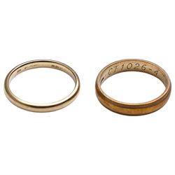 Two 9ct gold wedding bands