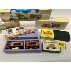 Four Corgi limited edition Billy Smart's Circus vehicles - 97300 Bedford Articulated Truck; 97891 AEC Mercury Truck & Trailer; 97897 Scammell Highwayman & Trailers; and CC02001 Premium Edition Mini Van; together with 97893 AEC Mercury Truck & Trailer for J. Ayers and 97889 AEC Cage Truck & Trailer for Chipperfields, all mint and boxed with certificate (6)