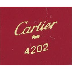  Cartier Ellipse 18ct gold single stone ruby ring, hallmarked, boxed