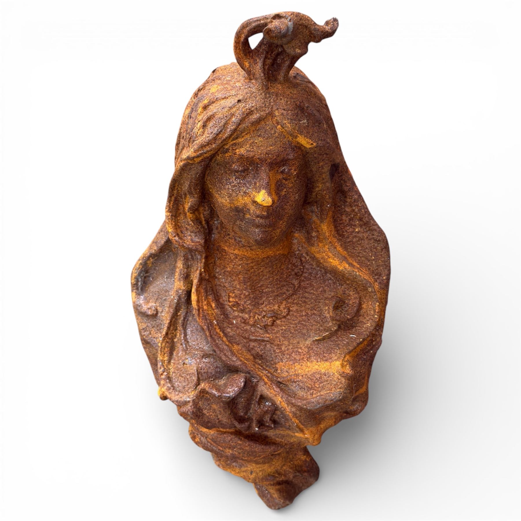 Cast iron bust wall decoration 