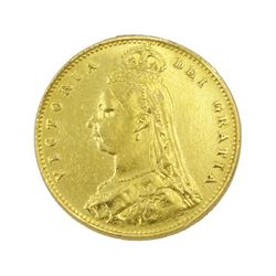 Queen Victoria 1887 gold shield back half sovereign coin