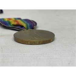 WW1 group of three medals comprising British War Medal, 1914-15 Star and Victory Medal awarded to 61813 Bmbr. E. Robbins R.F.A./R.A.; with ribbons