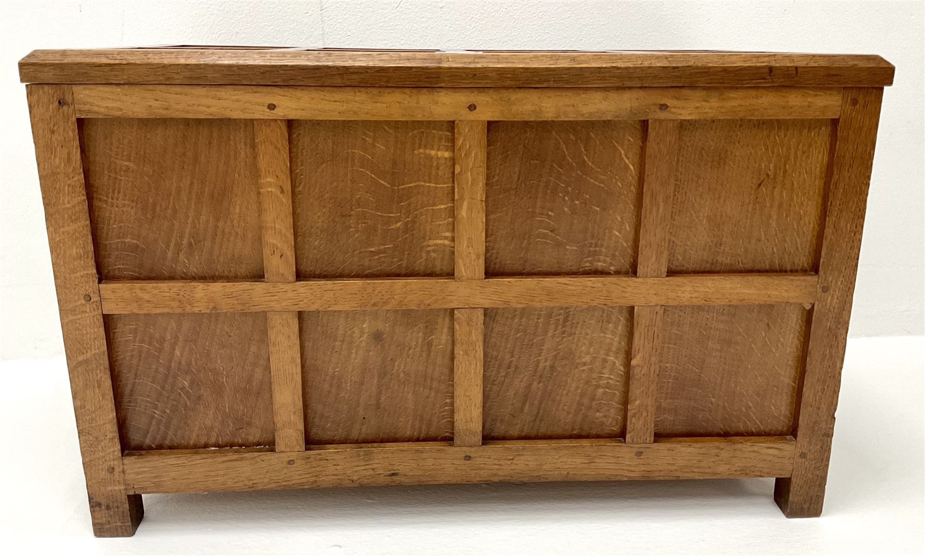 Yorkshire Oak panelled oak chest with hinged lid The Furnishings