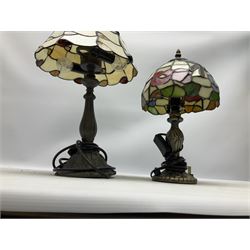 Two Tiffany style table lamps, tallest H45cm
