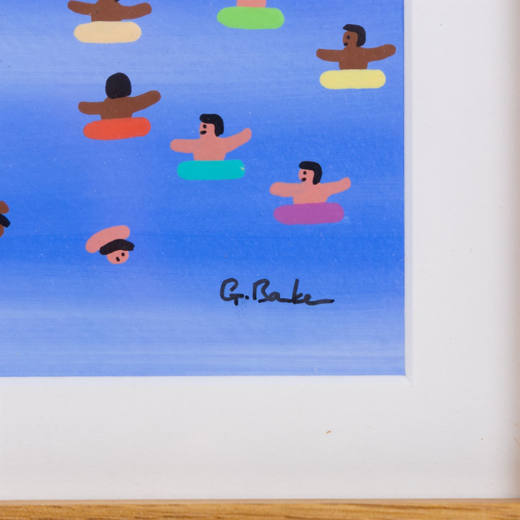 Gordon Barker (British 1960-): 'On the Beach on a Hot Summers Day', acrylic on paper signed, titled verso 24cm x 34cm