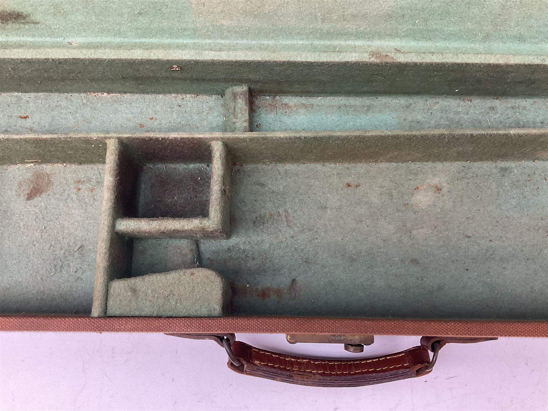 Canvas and leather bound shotgun case, up to 30.5” barrels