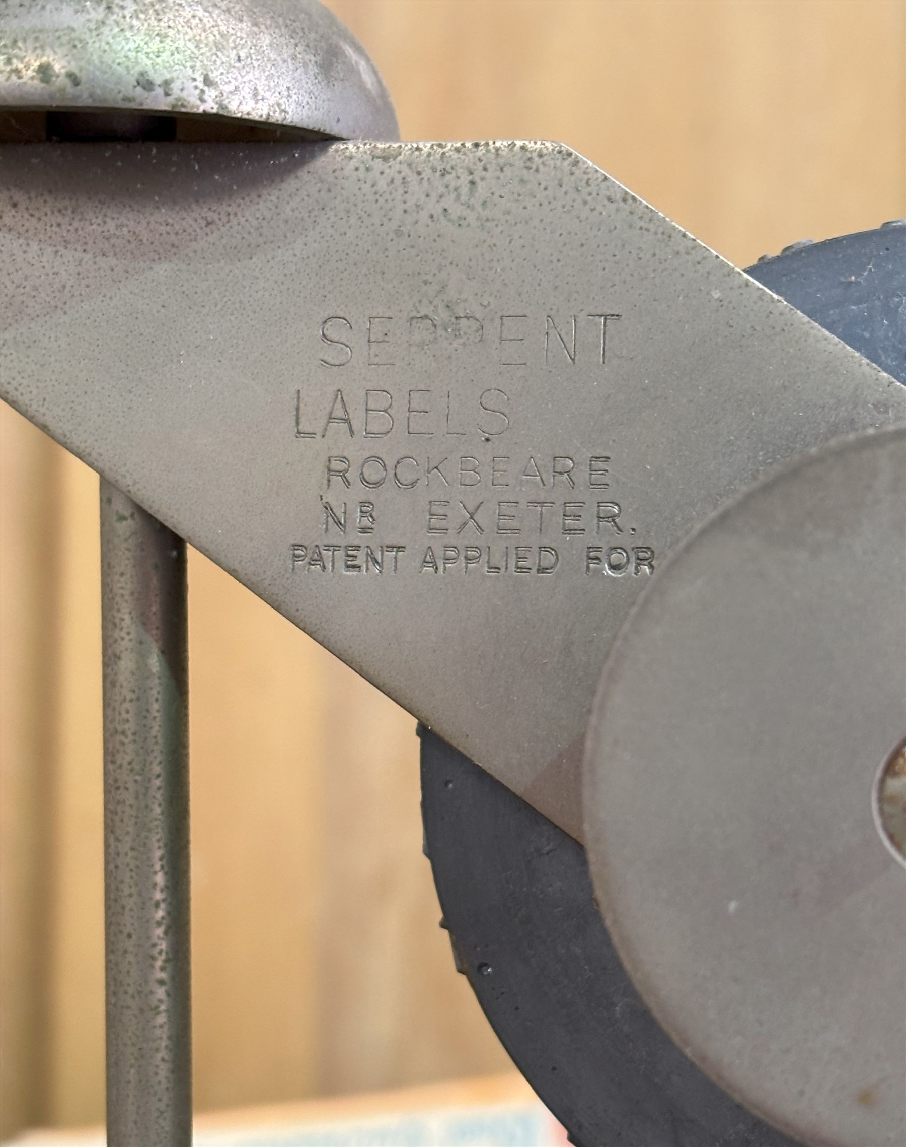 Serpent plant label printing machine, complete with label blanks, together with a set of cork borers and sharpener. 