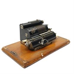 Thales Patent Antique Mechanical Adding Machine or comptometer, in wooden case 