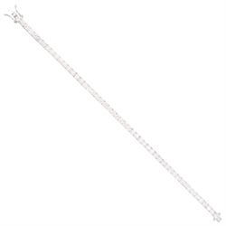 18ct white gold diamond bracelet, four claw set with fifty-one round brilliant cut diamond...