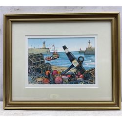 Anne Fryers (Northern British 1947-): Crab Pots Whitby Harbour, watercolour signed 18cm x 25cm
