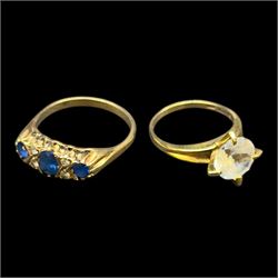 Two 9ct gold paste rings, one hallmarked