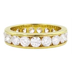 18ct gold round brilliant cut diamond full eternity ring, total diamond weight approx 3.15 carat