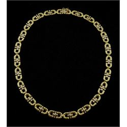 18ct gold fancy link necklace, Sheffield import marks 1991, approx 39.75gm