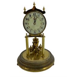 Kendo torsion clock with a glass dome