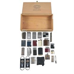 Smoking accessories, including cigar ashtray, lighters,  Ronson table lighter, cigar leather cases etc 