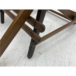 19th century folding brass mounted teak steamer chair 