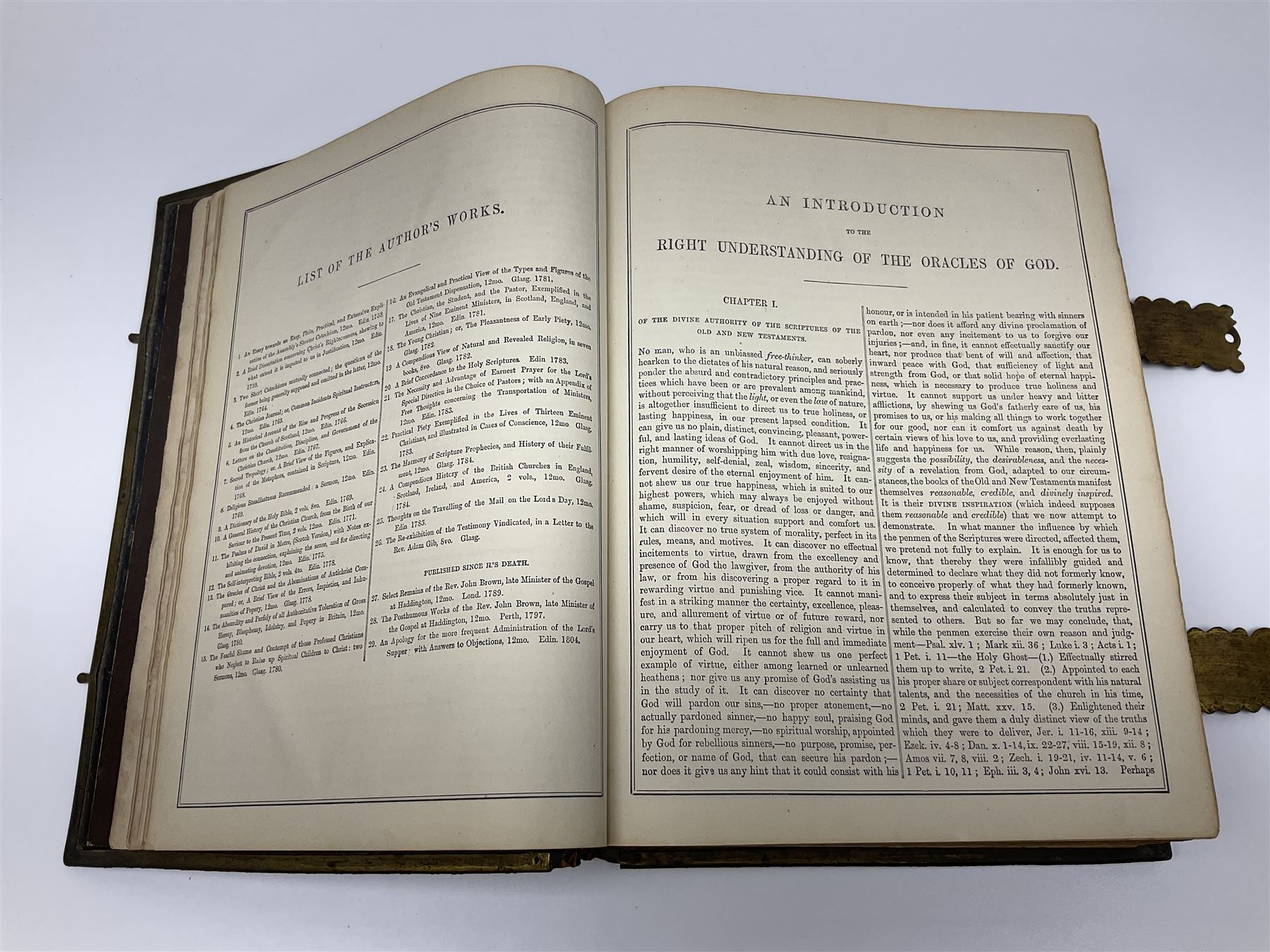 Large leather bound illustrated Holy Bible 'Brown's Self-Interpreting Family Bible, containing the old & new testaments' by the late Rev. John Brown