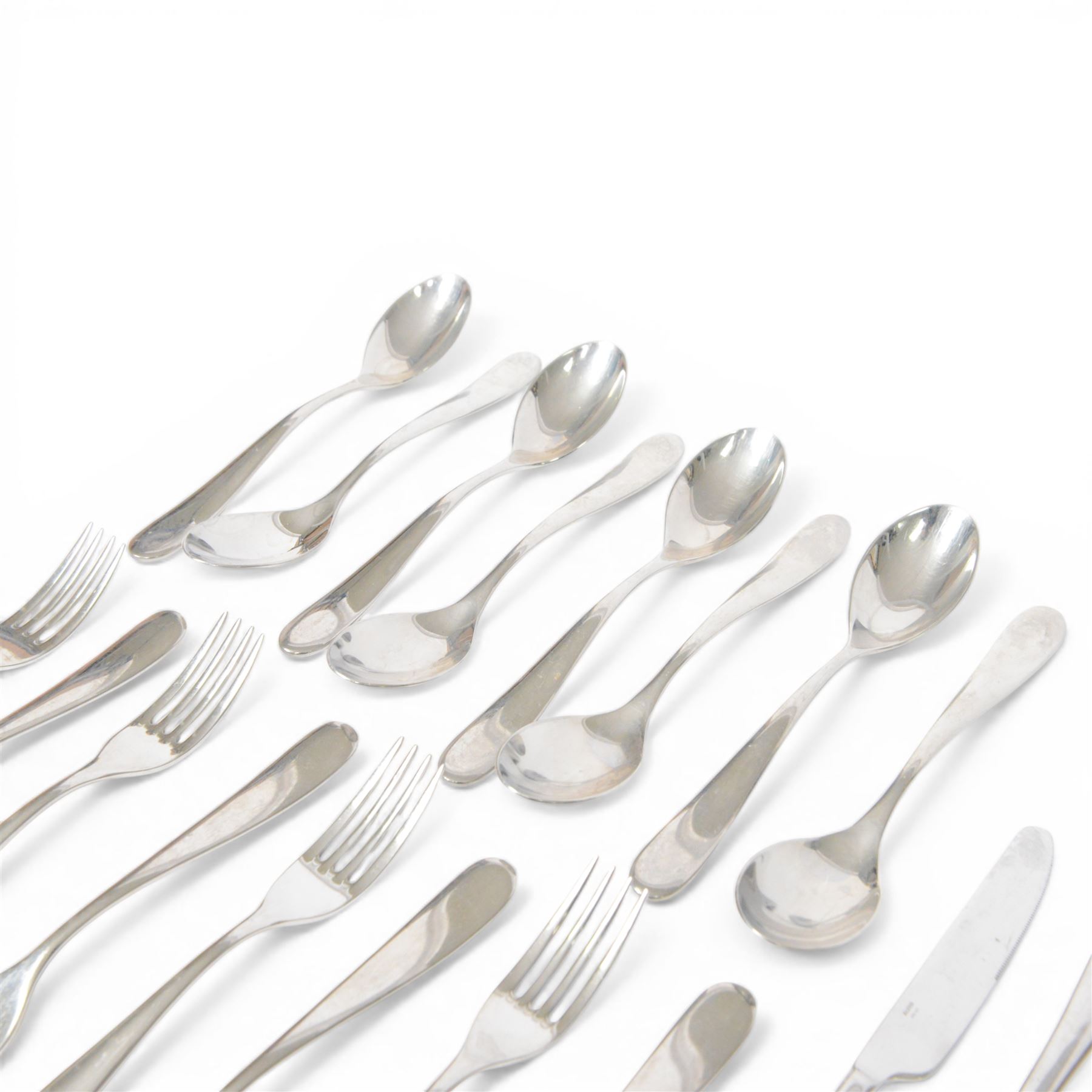 Alessi Nuovo Milano cutlery eight setting, designed by Ettore Sottsass