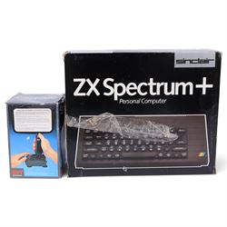 Sinclair ZX Spectrum + personal computer with Spectravideo joystick and games including Pool, Styx, Antics, Microbot, Trivial Pursuit, Scrabble and a six-game Value Pack, all boxed