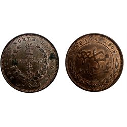 North Borneo Co 1881 half cent  and Imperial British East Africa Co 1888 one pice 